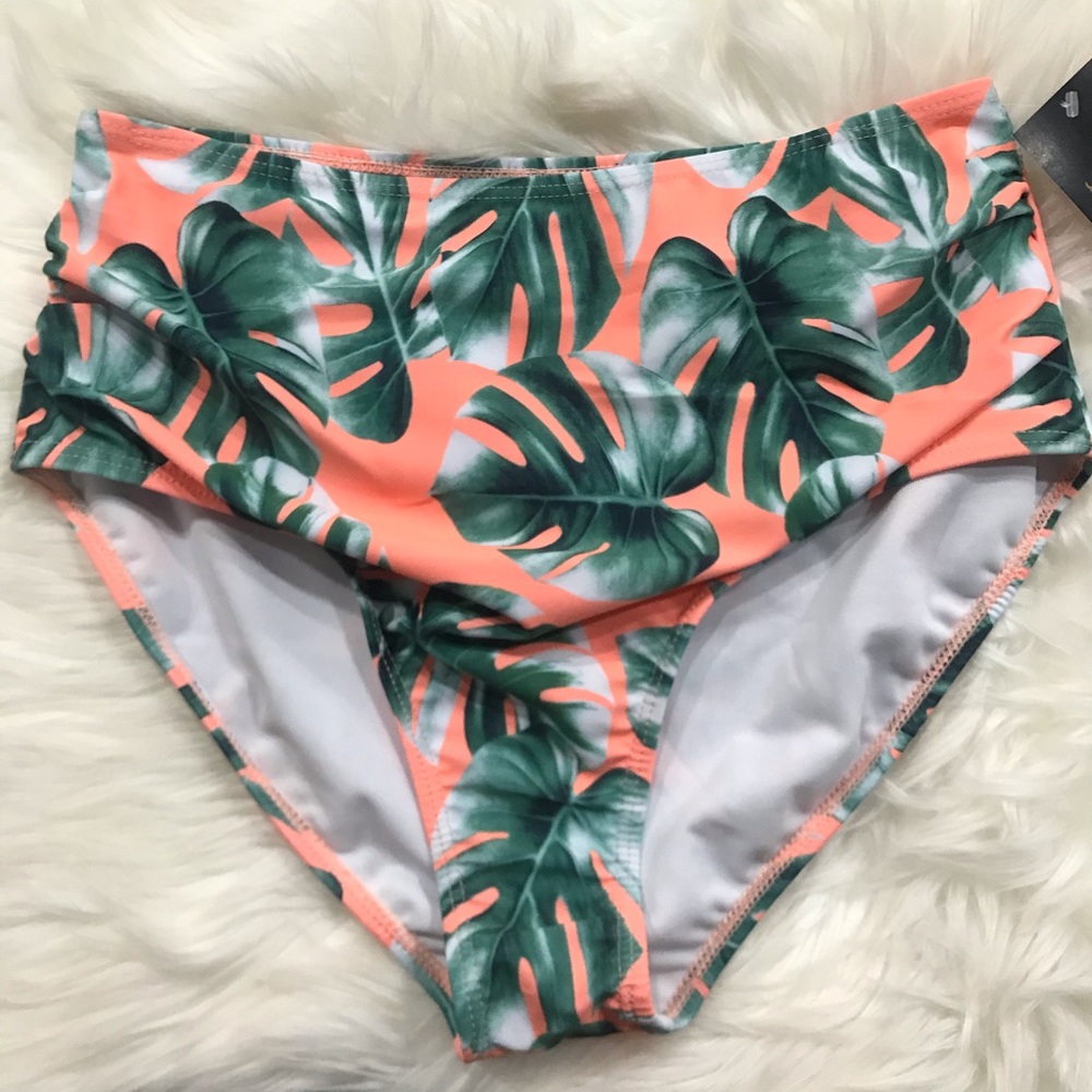 Tropical Print high waist Bikini Bottoms